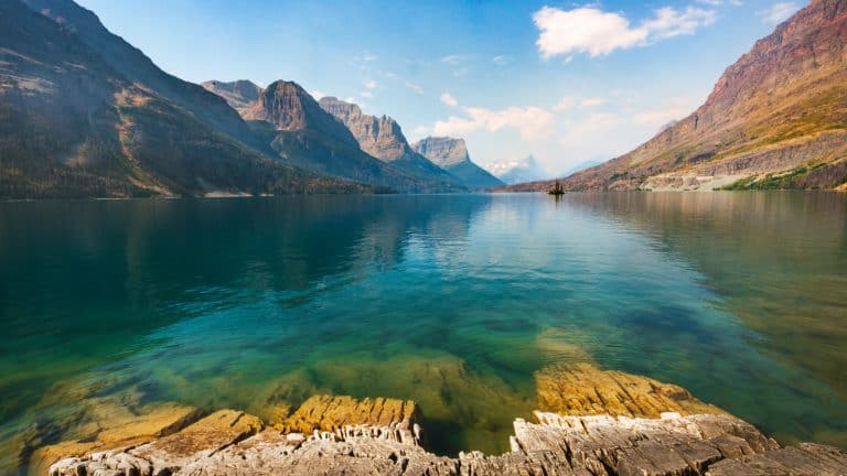 St. Mary Lake at Glacier National Park in Montana 1600x900